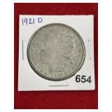 1921 D Morgan Silver Dollar Coin