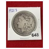 1921 S Morgan Silver Dollar Coin