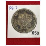 1921 S Morgan Silver Dollar Coin