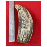 Scrimshaw Art in Resin Indian Artifact Arrowhead