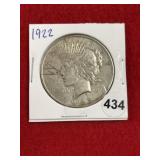 1922 Peace Silver Dollar Coin