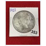 1922 Peace Silver Dollar Coin