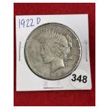 1922 D Peace Silver Dollar Coin