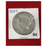 1924 S Peace Silver Dollar Coin