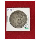 1921 S Morgan Silver Dollar Coin