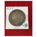 1921 D Morgan Silver Dollar Coin