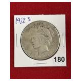 1922 S Peace Silver Dollar Coin