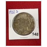 1922 S Peace Silver Dollar Coin