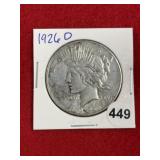 1926 D Peace Silver Dollar Coin