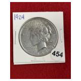 1924 Peace Silver Dollar Coin