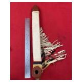 Trade Pipe with Leather Indian Artifact Arrowhead