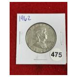 1962 Franklin Half Dollar Silver Coin