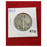 1942 Walking Liberty Half Dollar Silver Coin