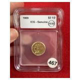 1909 ICG - Genuine $2 Gold Coin