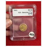 1913 ICG - Genuine $2 Gold Coin