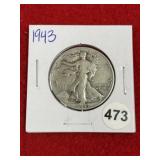 1943 Walking Liberty Half Dollar Silver Coin
