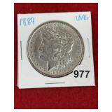 1889 UNC Morgan Silver Dollar Coin
