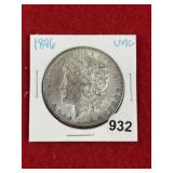 1896 UNC Morgan Silver Dollar Coin
