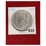 1882 UNC Morgan Silver Dollar Coin