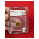 1913 ICG - Genuine $2 Gold Coin