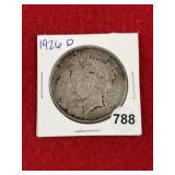 1926 D Peace Silver Dollar Coin