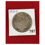 1923 D Peace Silver Dollar Coin