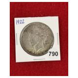 1922 Peace Silver Dollar Coin