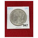1897 UNC Morgan Silver Dollar Coin