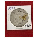 1922 S Peace Silver Dollar Coin