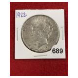 1922 Peace Silver Dollar Coin