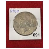 1923 D Peace Silver Dollar Coin