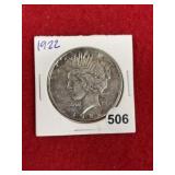 1922 Peace Silver Dollar Coin