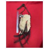 Leather Bag with Horse Hair Indian Artifact Arrowh