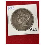 1923 Peace Silver Dollar Coin