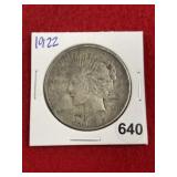 1922 Peace Silver Dollar Coin