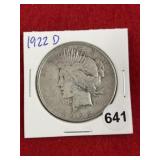 1922 D Peace Silver Dollar Coin