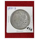 1921 S Morgan Silver Dollar Coin