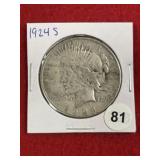 1924 S Peace Silver Dollar Coin