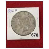 1922 D Peace Silver Dollar Coin
