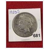 1925 S Peace Silver Dollar Coin