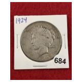 1924 Peace Silver Dollar Coin