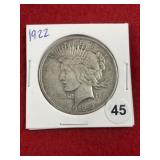 1922 Peace Silver Dollar Coin