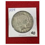 1924 Peace Silver Dollar Coin