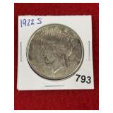 1922 S Peace Silver Dollar Coin
