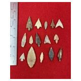 Group of Neolithic Arrow Points Indian Artifact Ar