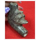 Wolf Effigy Stone Pipe Indian Artifact Arrowhead