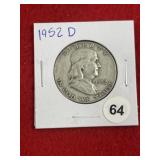 1952 D Franklin Half Dollar Silver Coin