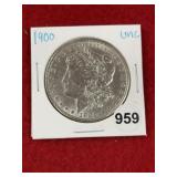1900 UNC Morgan Silver Dollar Coin
