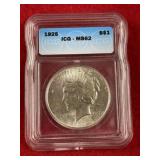 1925 MS62 Peace Silver Dollar Coin