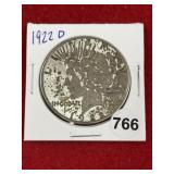 1922 D Peace Silver Dollar Coin